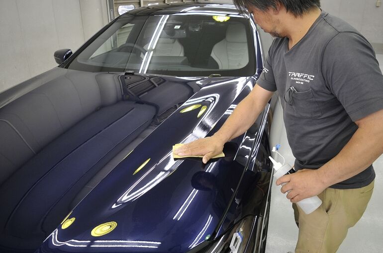 BMW840ｄ　ワックス除去工程2