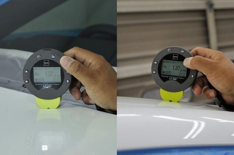 トヨタ　クラウン　クロスオーバー　ボンネット部、ルーフ部、膜厚計測