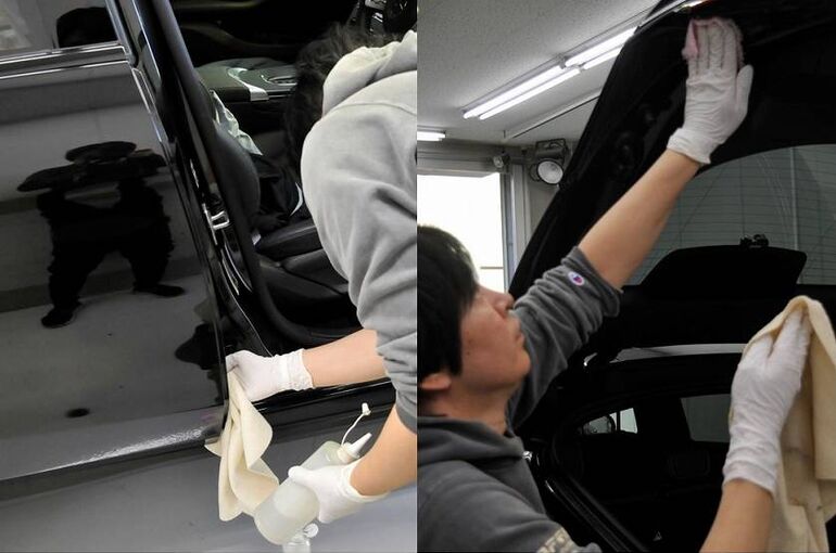 メルセデスAMG  GLC43クーペ　ドア内などの細部清掃