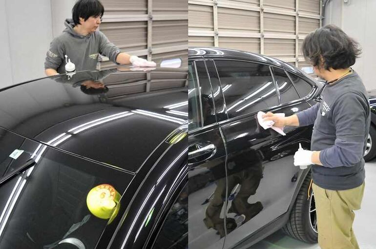 メルセデスAMG  GLC43クーペ　塗装面のワックス除去