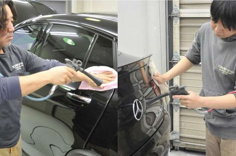 メルセデスAMG  GLC43クーペ　隙間のブロワーかけ