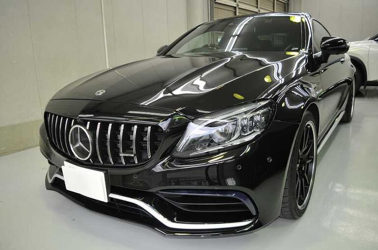 メルセデスAMG　C63S　下地処理、磨き、コーティング施工後、左前より全体像