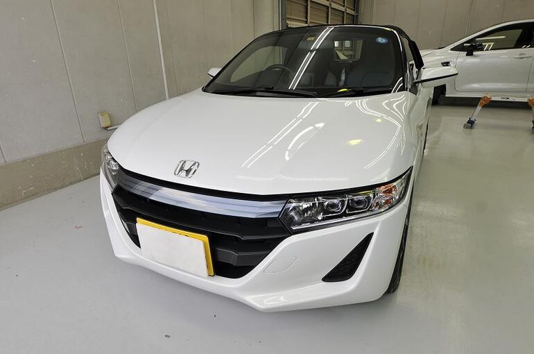 ホンダS660のカーコーティング施工完了　左前から車両全体を撮った写真