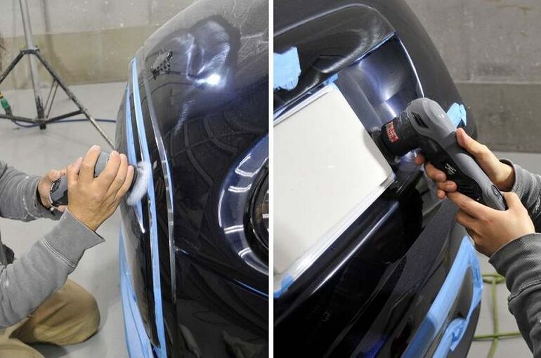 16.BMWミニ　カーコーティング施工中の画像