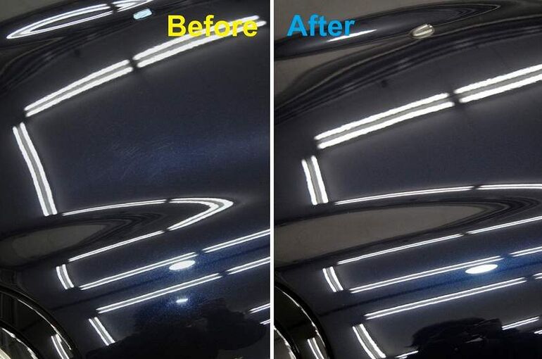 34.BMWミニ　カーコーティング施工後　磨き前後